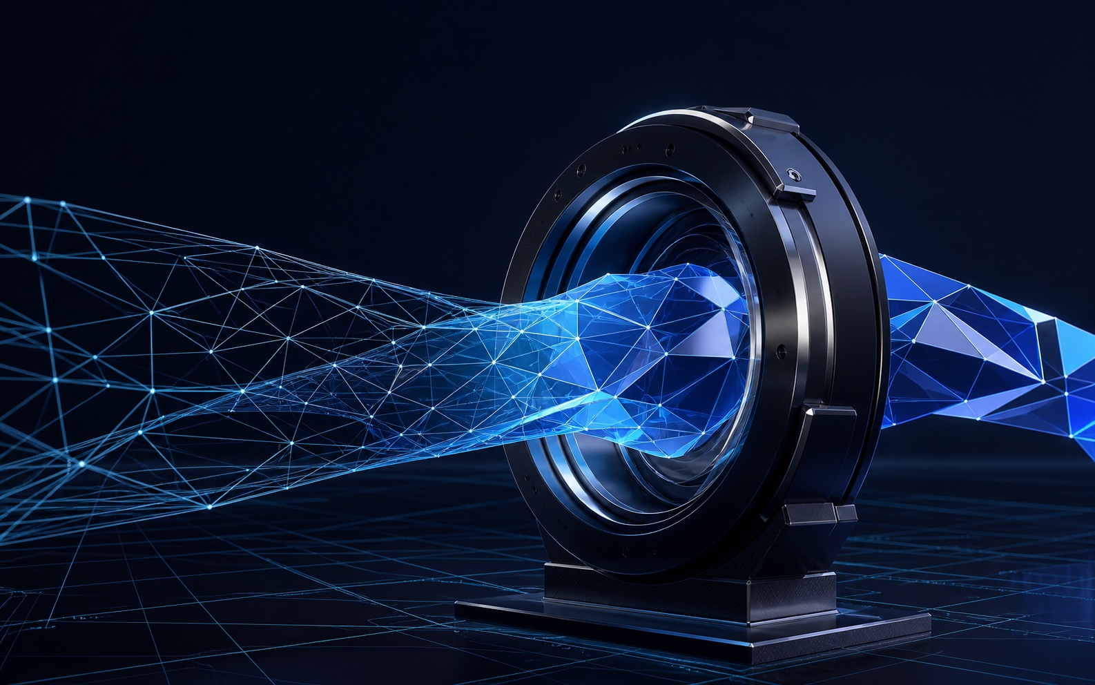 Computational rendering aperture transforming a wireframe into solid geometry